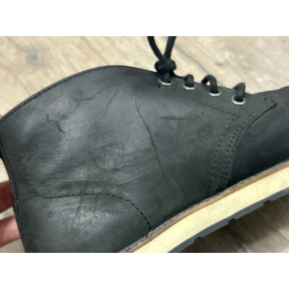 Altra Men's Smith Boots 9 Black Leather Lace Up Ankle Chukka Casual Zero Drop